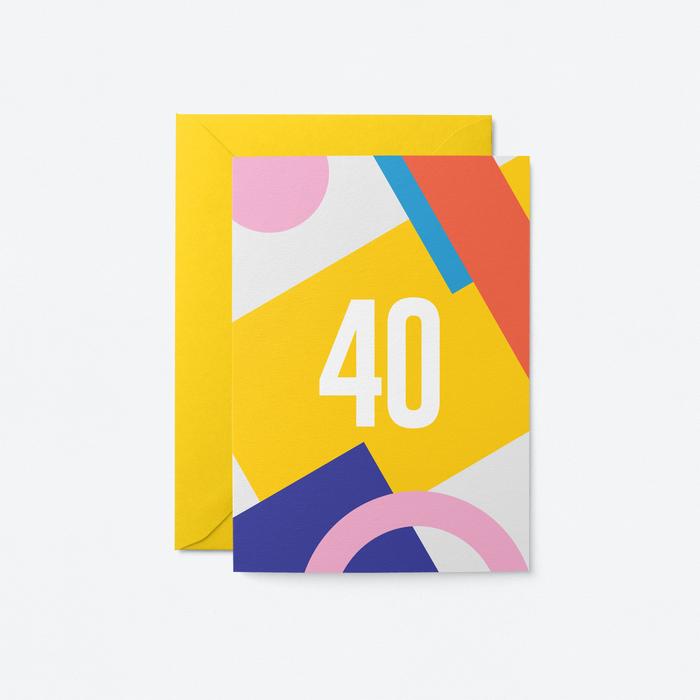 Age 40 Shapes Card