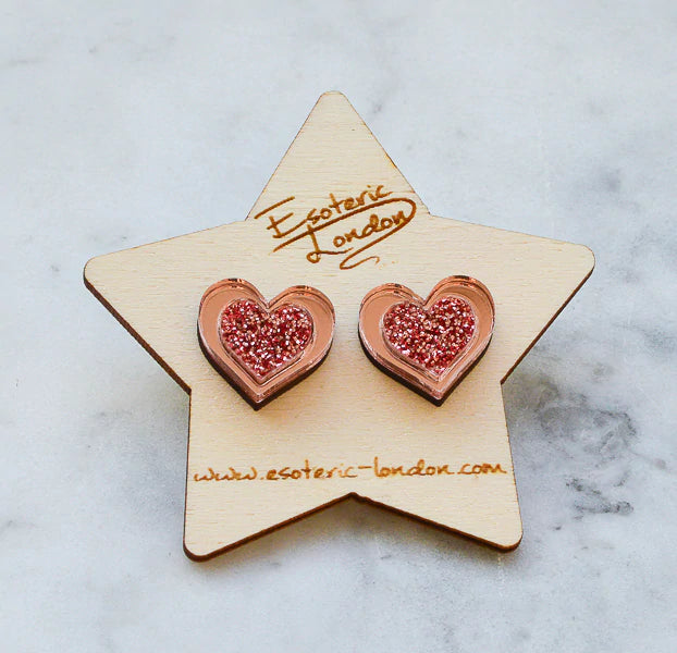 Esoteric London Heart Stud Earrings