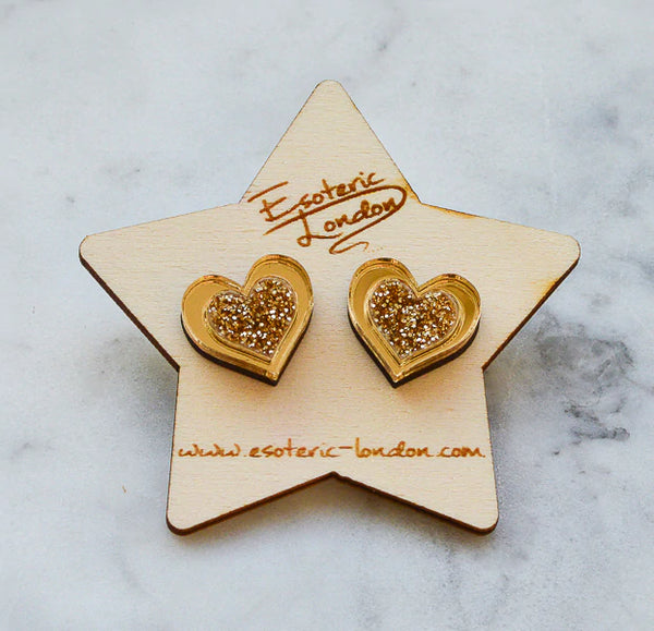 Esoteric London Heart Stud Earrings