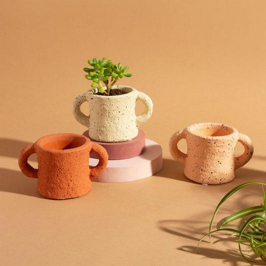 Mini handle planter blush