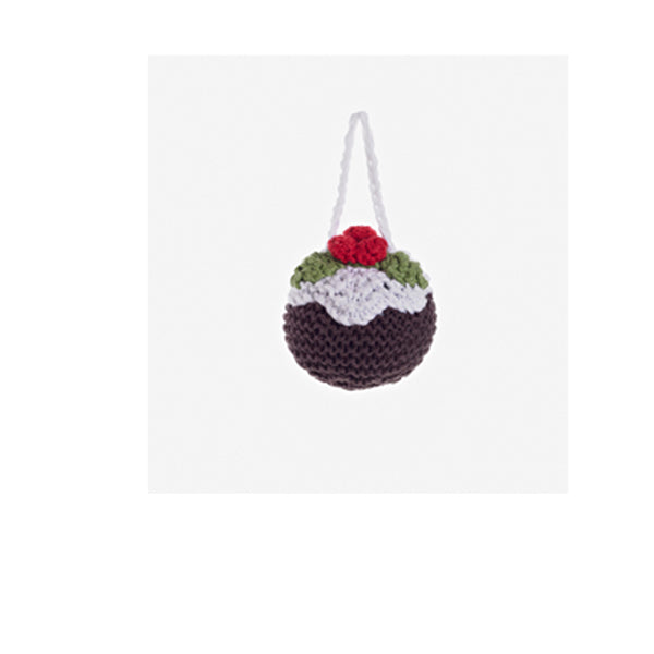 Pebble Knitted Friendly Decoration - Xmas Pudding