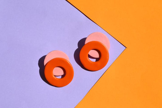Sophie Filomena Memphis Loop Studs, Terra and Pink