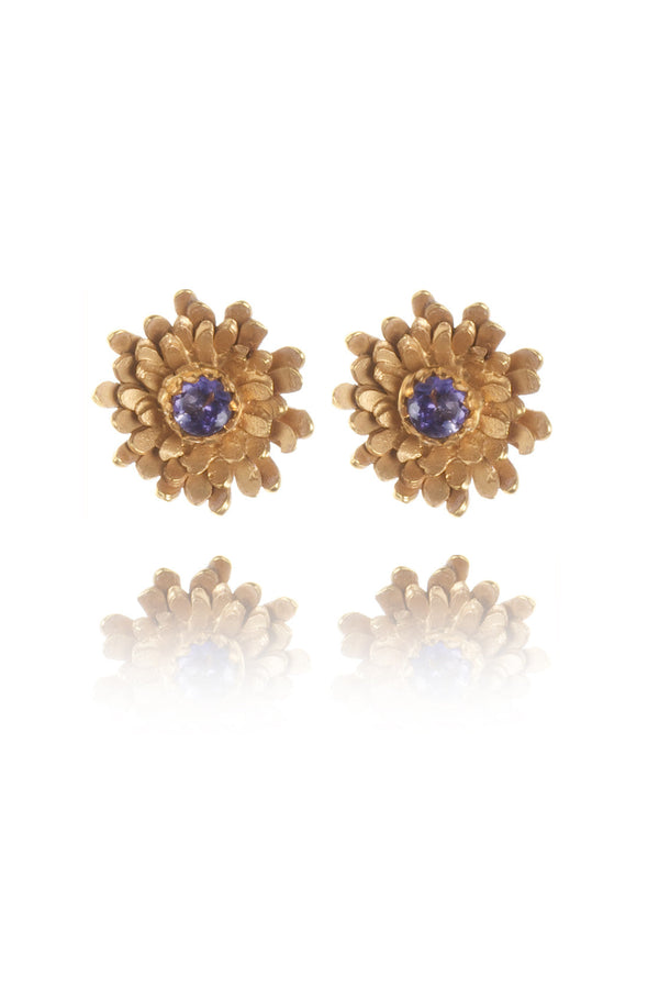 Amanda Coleman Dahlia Stud Earrings - Gold