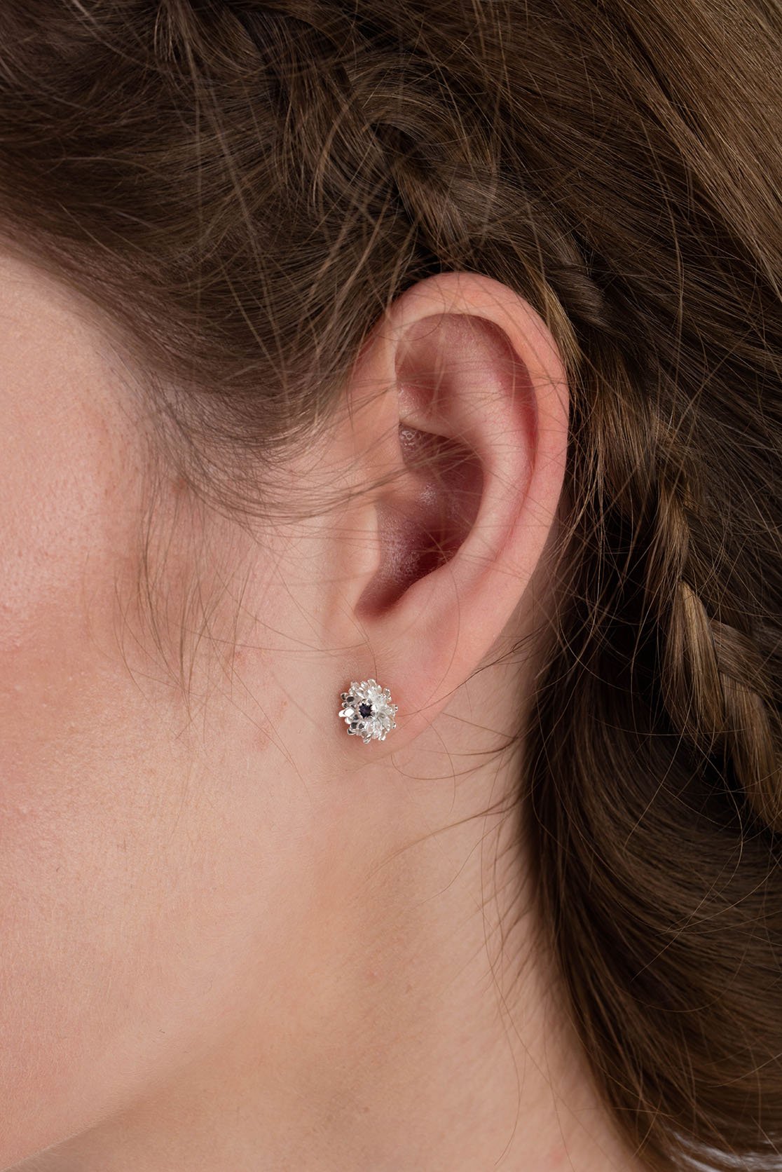 Amanda Coleman Dahlia Stud Earrings - Gold Green