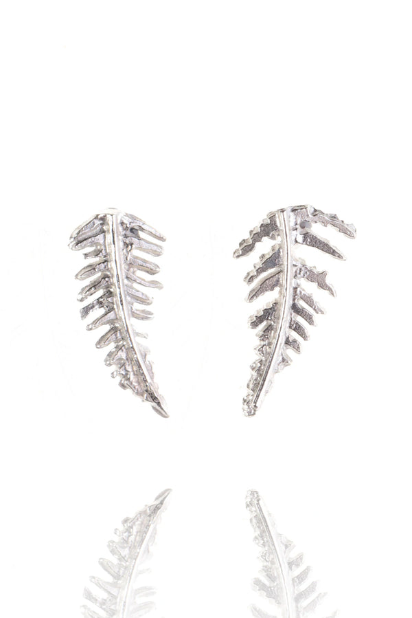 Amanda Coleman Botanical Fern Stud Earrings in Silver Sterling