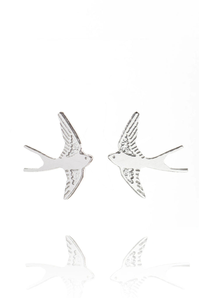 Amanda Coleman Swallow Stud Earrings - Silver