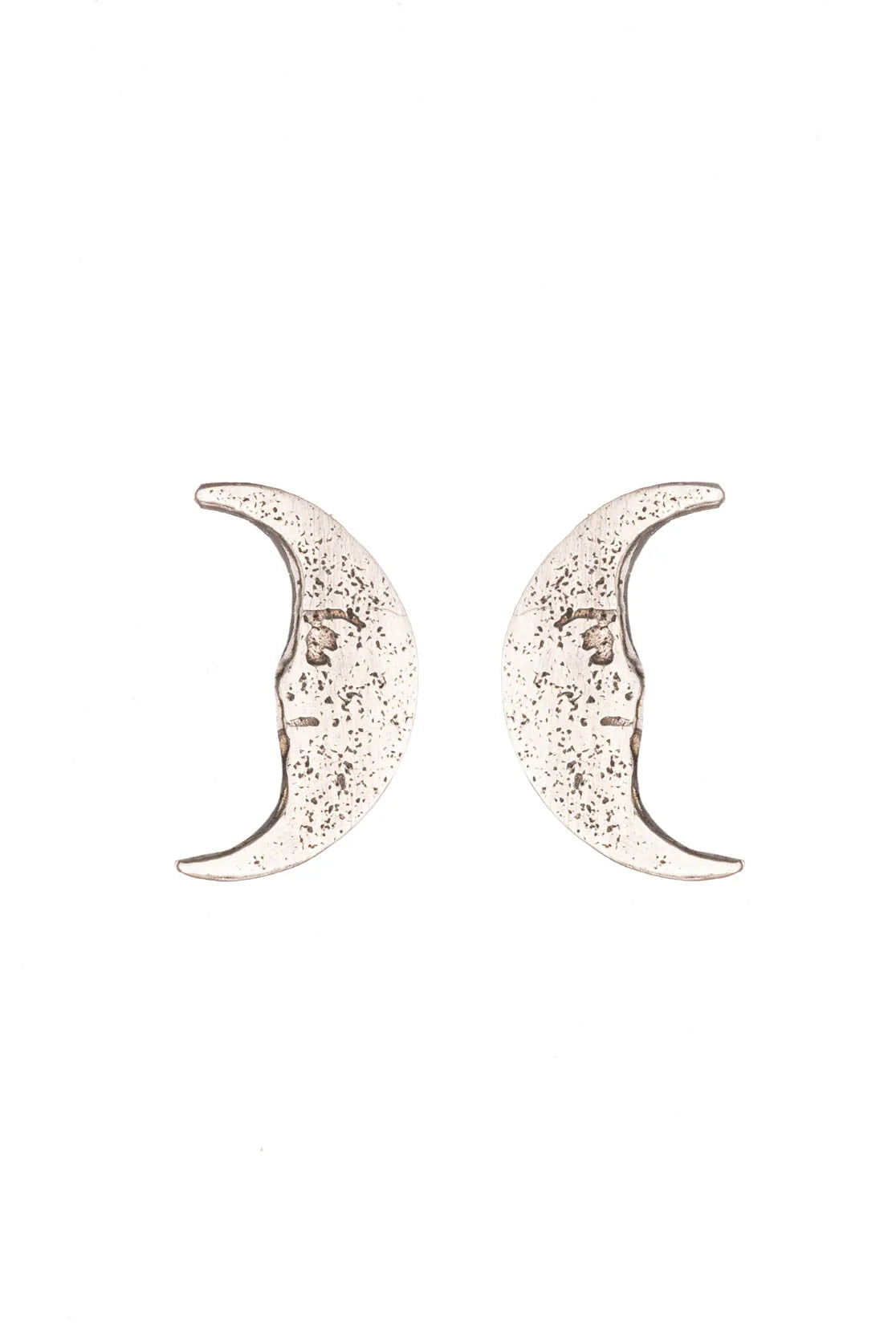 Amanda Coleman Moon Stud Earrings Silver