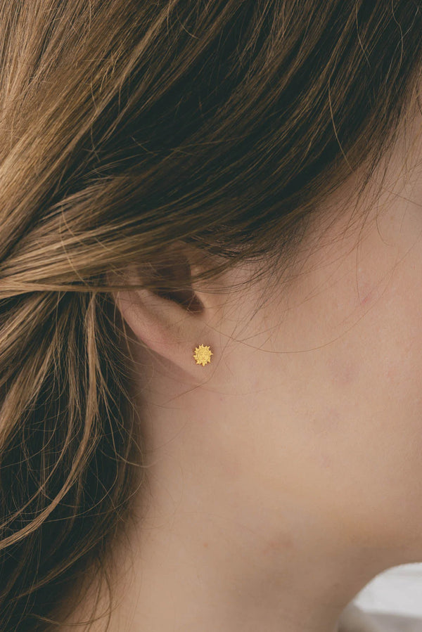 Amanda Coleman Gold Sun Stud Earrings