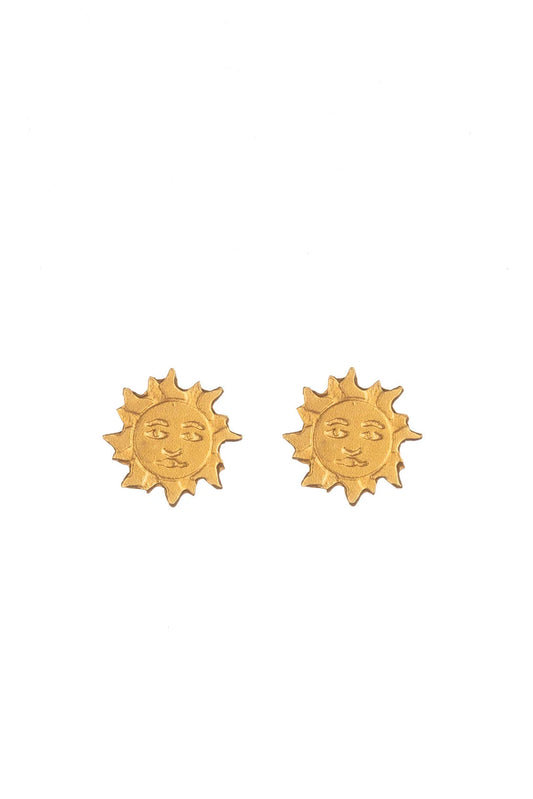 Amanda Coleman Gold Sun Stud Earrings
