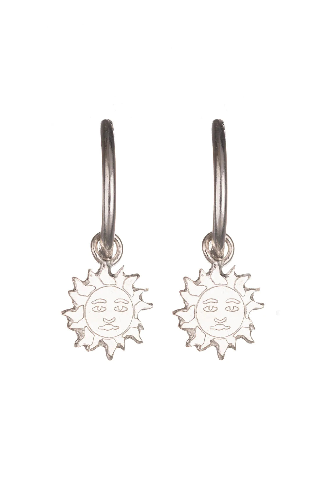 Amanda Coleman Sun Hoop Earrings Silver