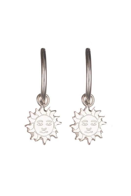 Amanda Coleman Sun Hoop Earrings Silver