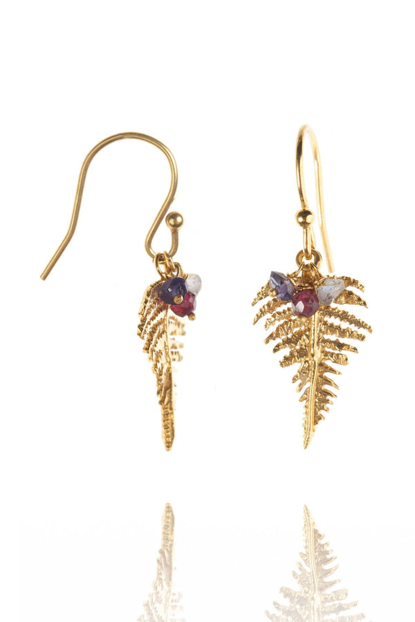 Amanda Coleman Handmade Fern Drop Earrings gold