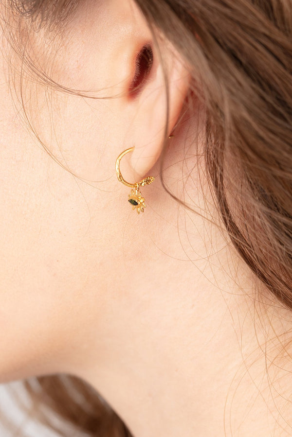 Amanda Coleman Marquise flower hoop earrings - Gold