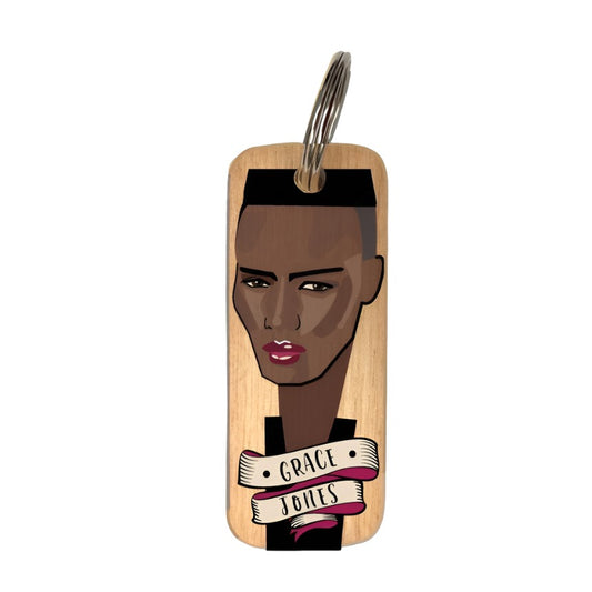 Grace Jones Wooden keyring