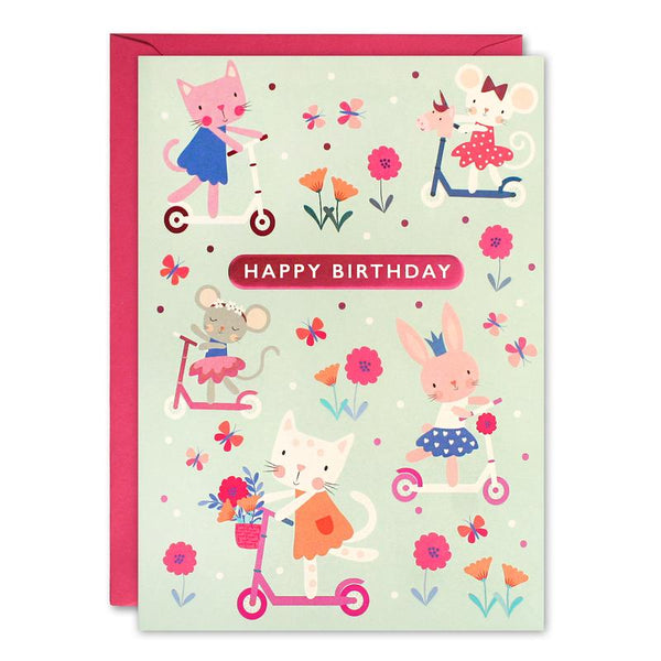 Scooters Kids Birthday Card