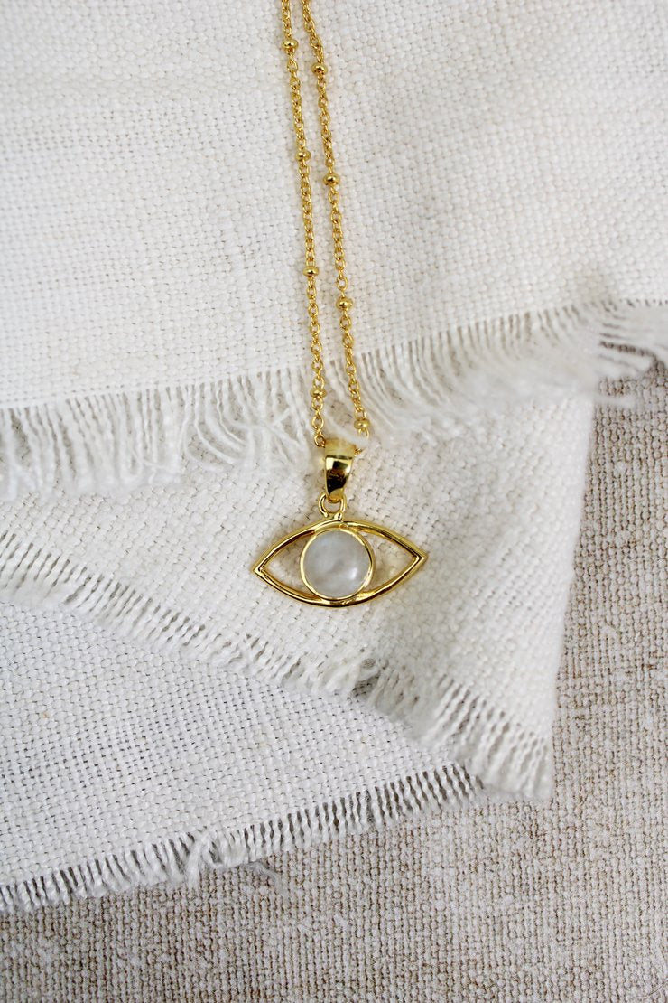 My Doris Moonstone Eye Necklace