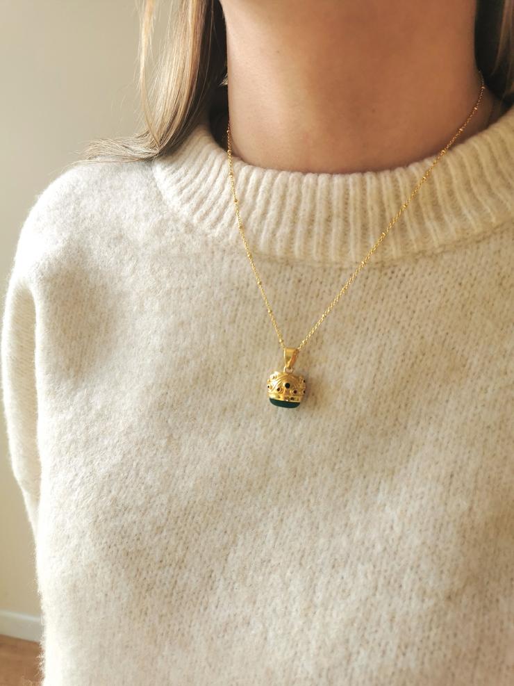 My Doris Green Onyx Garnet Pendant Lark London