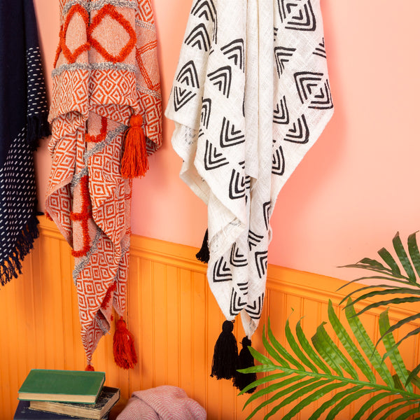 Triangles Block Print Throw