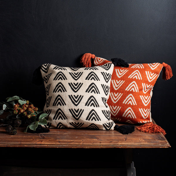 Sass & Belle Triangles Block Print Cushion