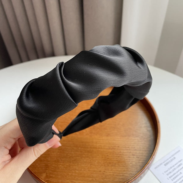 Silky Rouched Hairband Black