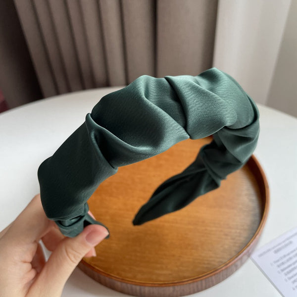 Silky Rouched Hairband Emerald