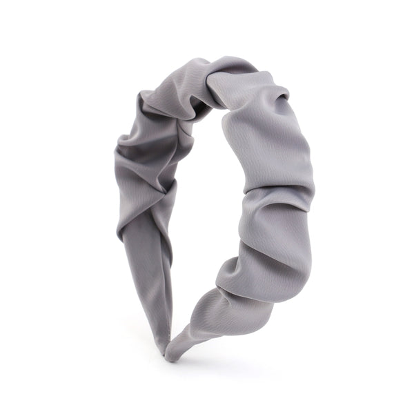 Silky Rouched Hairband Dove Grey