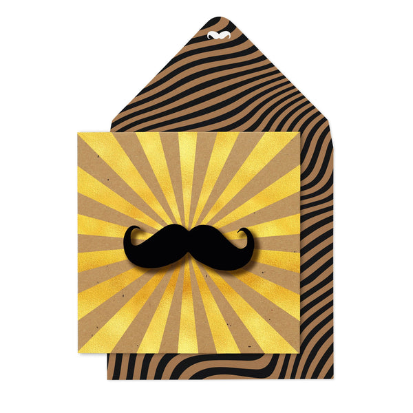 Black Moustache Card