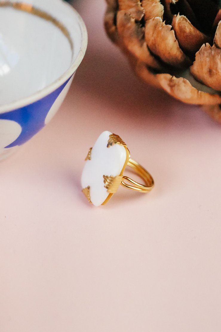 My Doris Rings My Doris Art Deco Mother Of Pearl Ring – Lark London