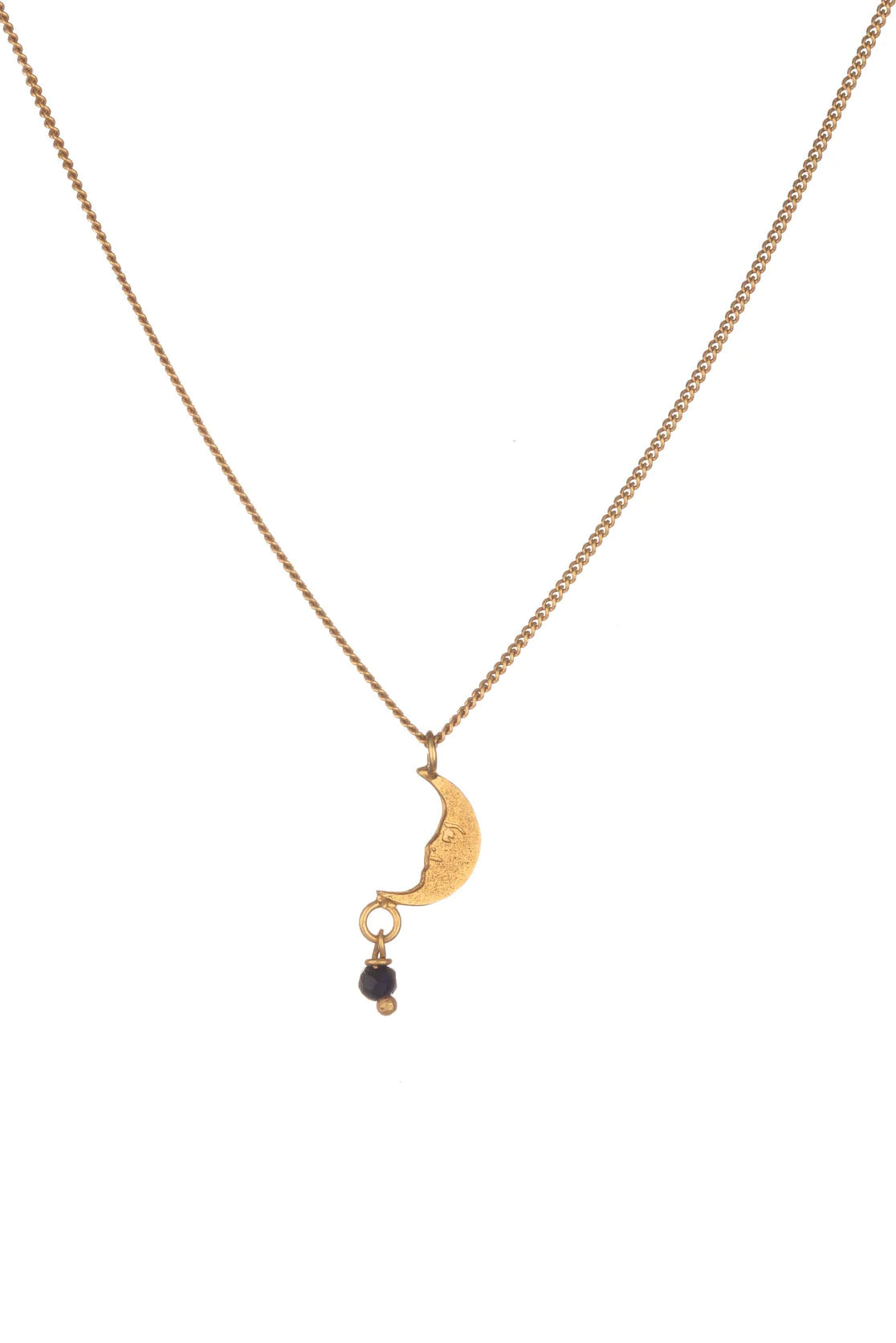 Amanda Coleman Gold Moon Pendant With Bead