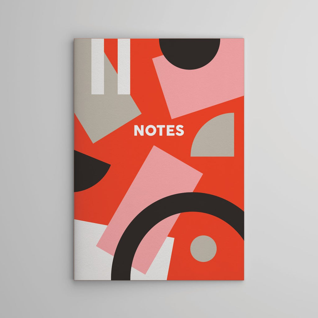 Red Geometric Retro Notebook