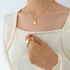 White Leaf Paisley Drop Pendant Necklace Gold