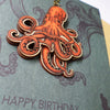Birthday Card With Handmade Wooden Octopus Necklace