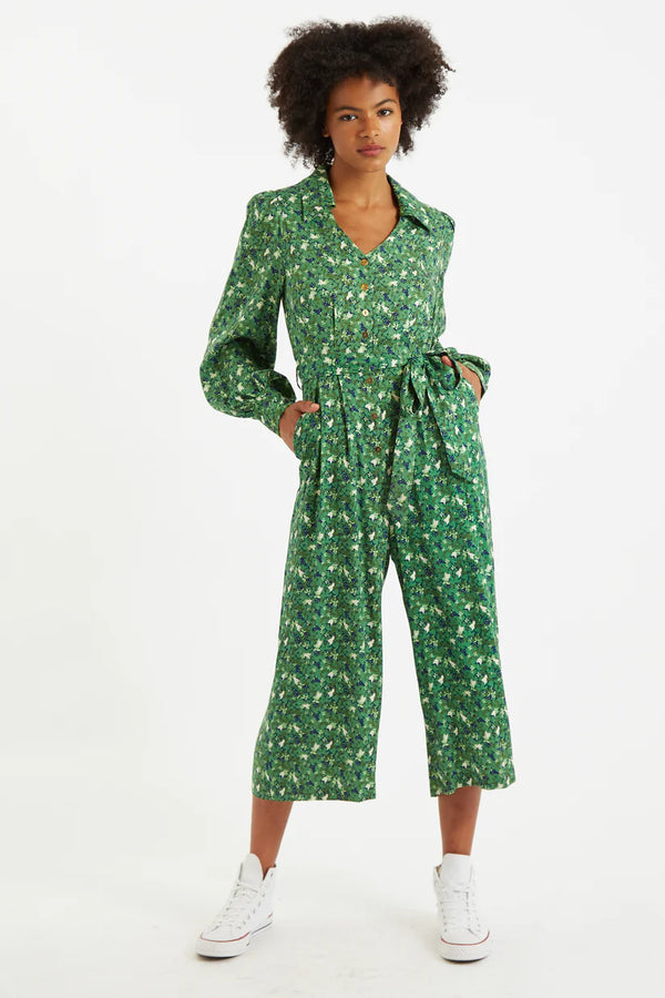 Louche Oski-Cat-Camo Print Long Sleeve Jumpsuit