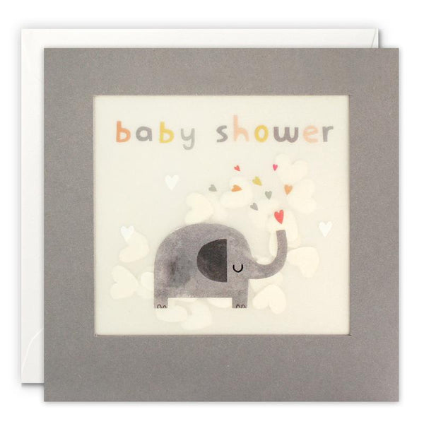 Baby Shower Elephant Paper Shakies Card