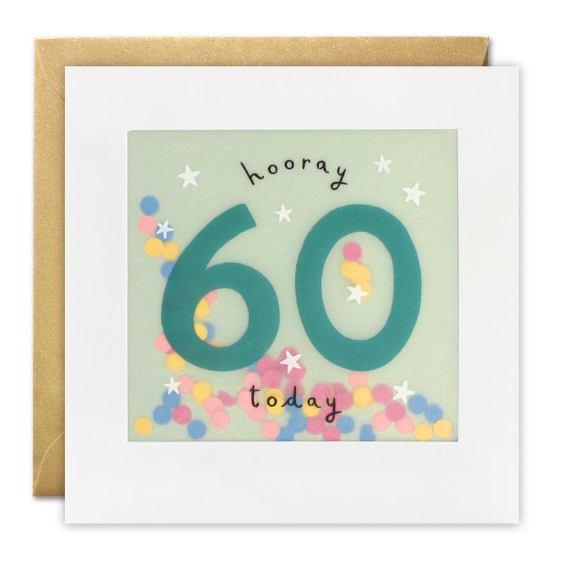 Age 60 Stars Paper Shakies Card