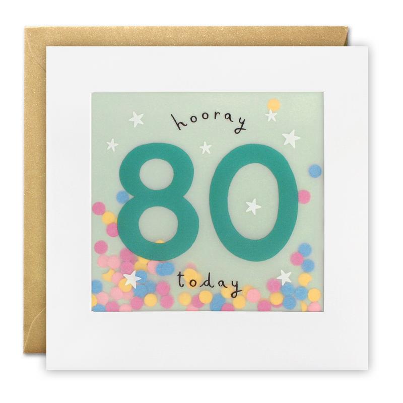 Age 80 Stars Paper Shakies Card