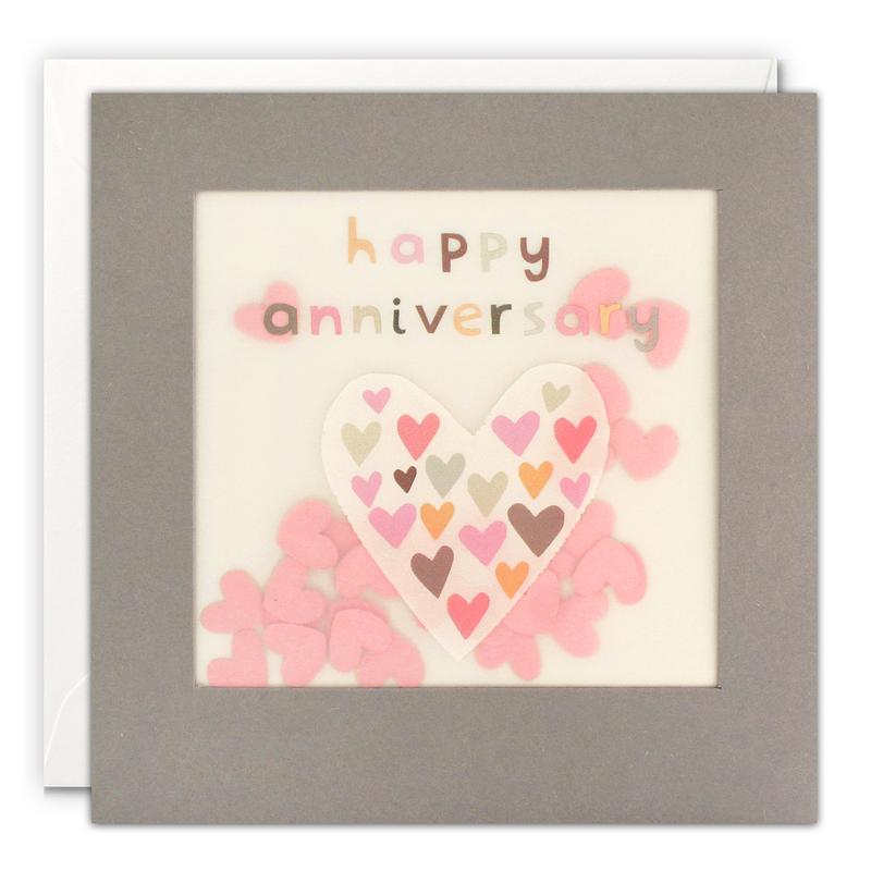 Anniversary Heart Grey Paper Shakies Card