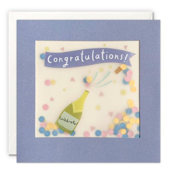 Congratulations Popping Champagne Paper Shakies Card