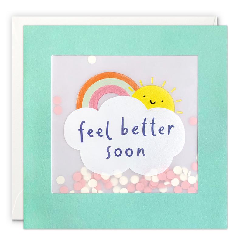 Feel Better Soon Rainbow Paper Shakies Card