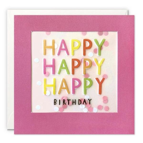 Happy Happy Happy Paper Shakies Card