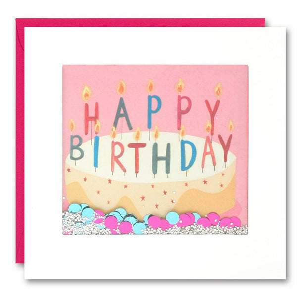 Cake with Pink Background Shakies Card