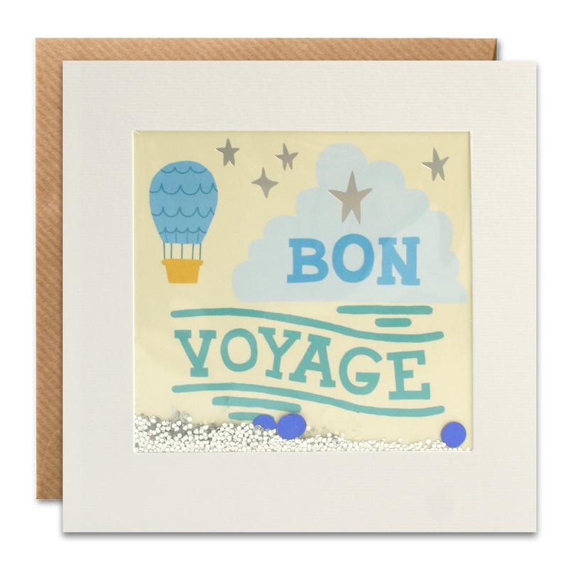 Bon Voyage Balloon Foiled Shakies Card