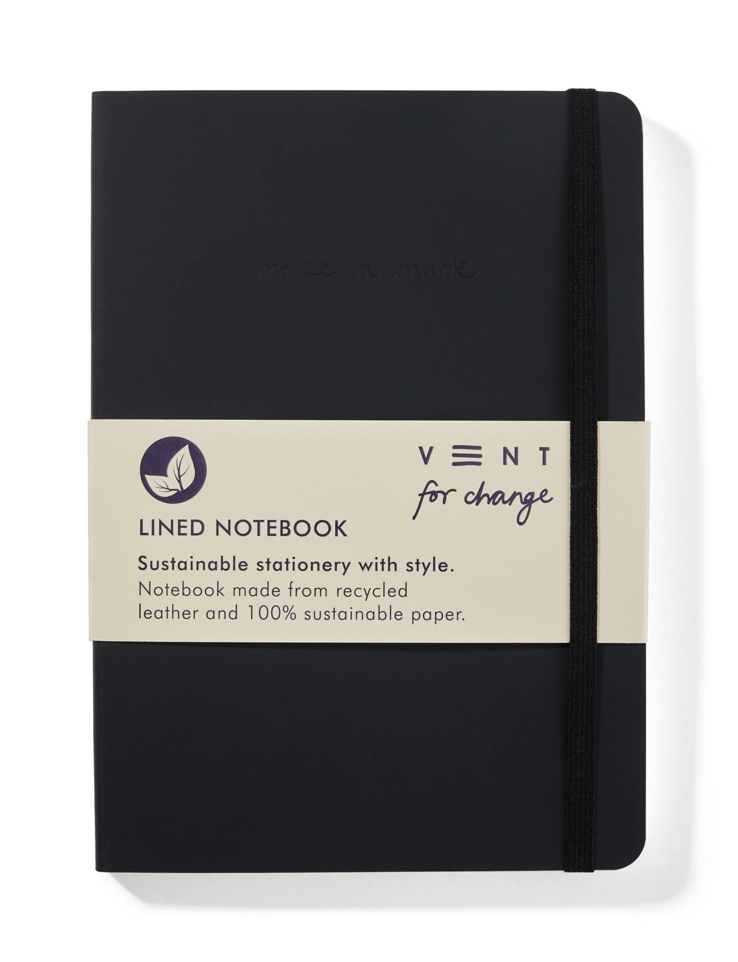 Recycled Leather A5 Lined Notebook – Charcoal Grey