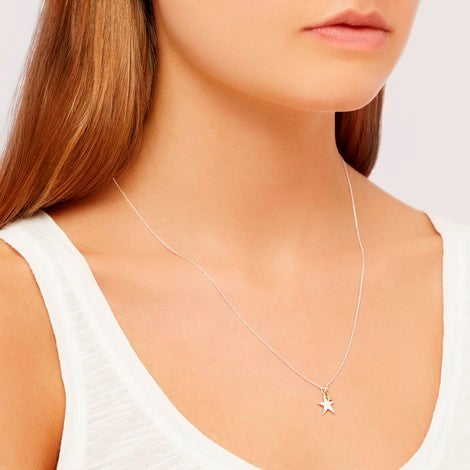 Estella Bartlett Silver Plated Two Tone Double Star Necklace