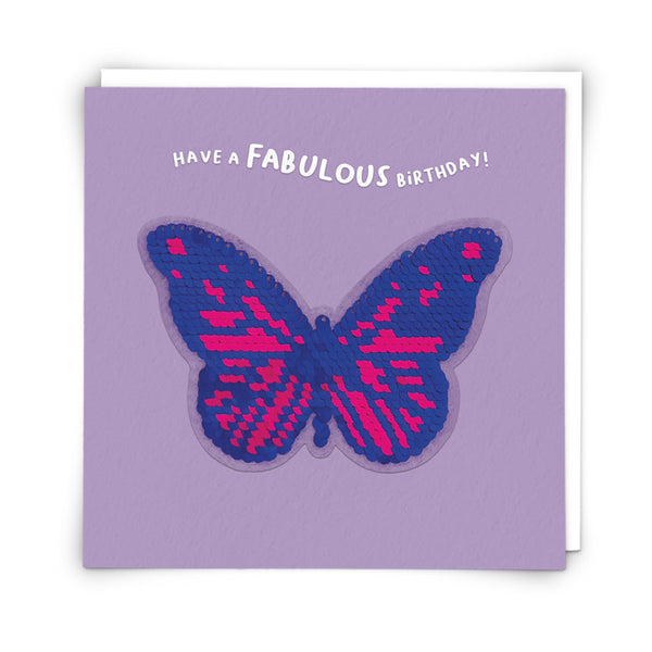 Butterfly sequin card