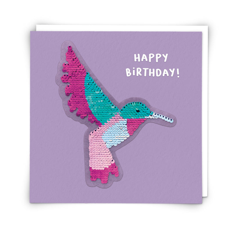 Hummingbird sequin card