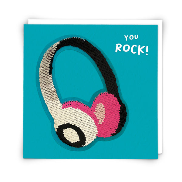 Headphones sequin card