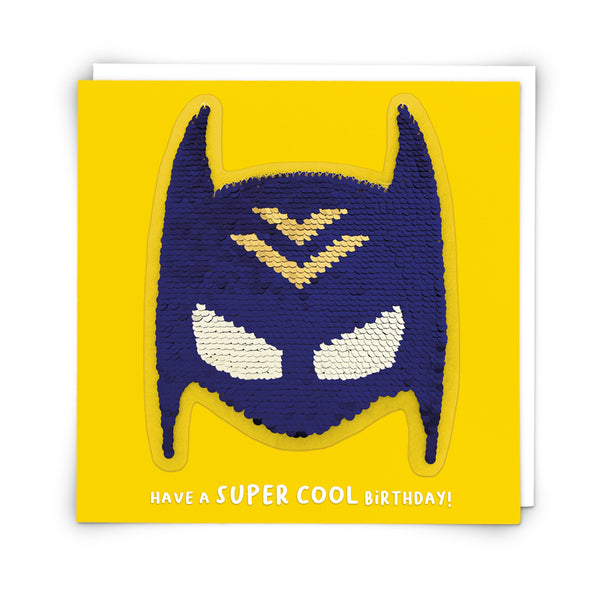 Superhero sequin card