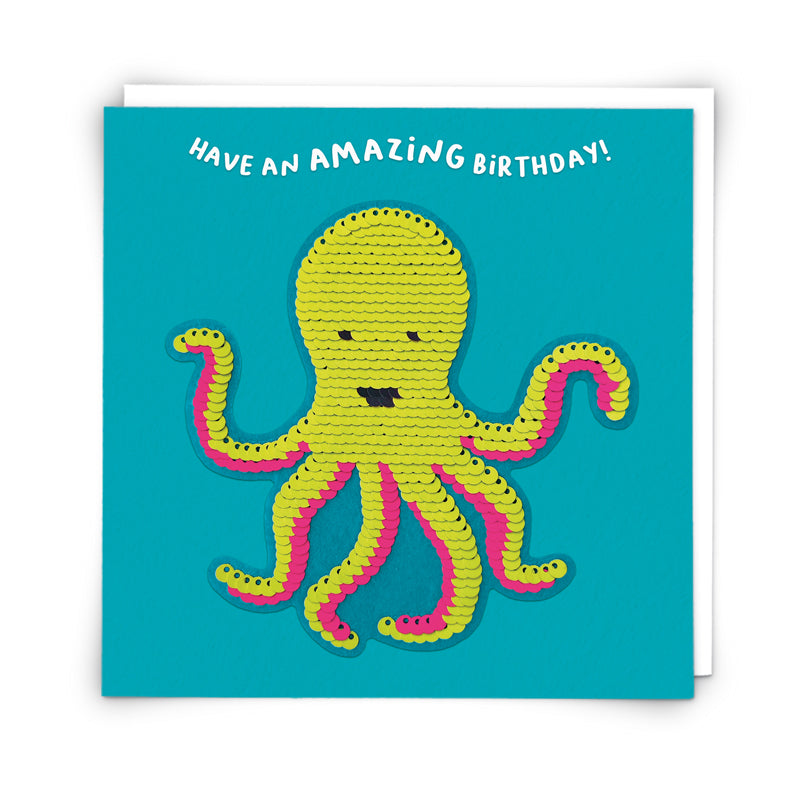 Octopus sequin card