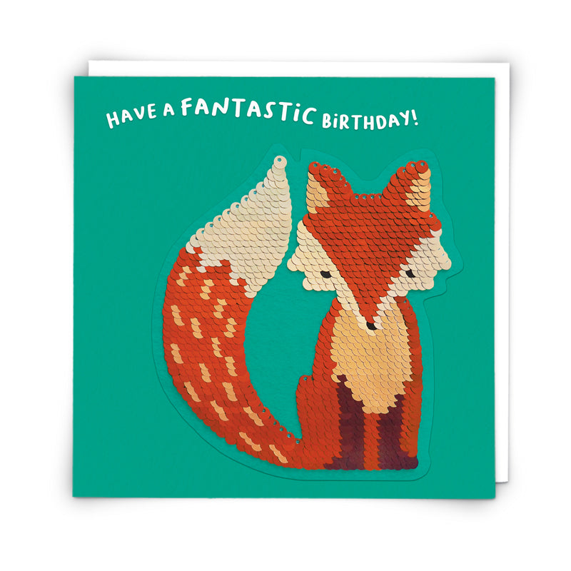 Fox sequin card